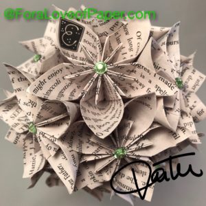 Paper flowers made from book Ella Enchanted