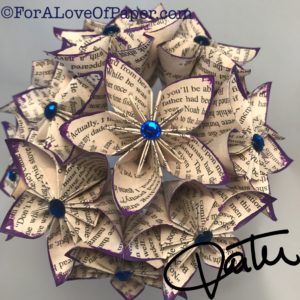 Paper flowers made from book The Notebook