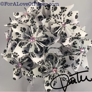 Puppy paw print paper flowers